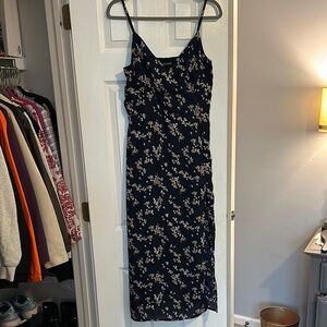 Abercrombie Floral Navy Spaghetti Strap Dress